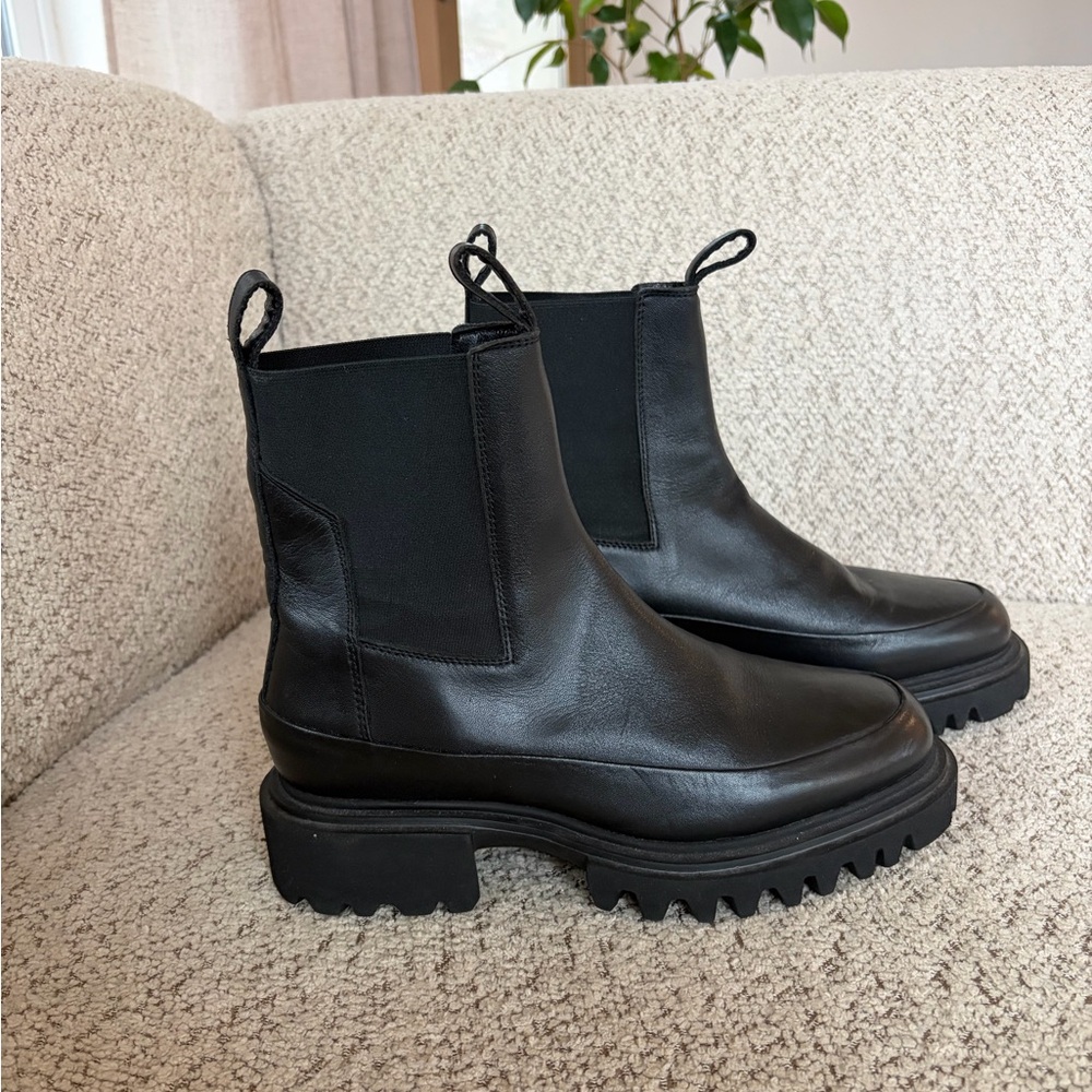 All Saints Black Leather Boots